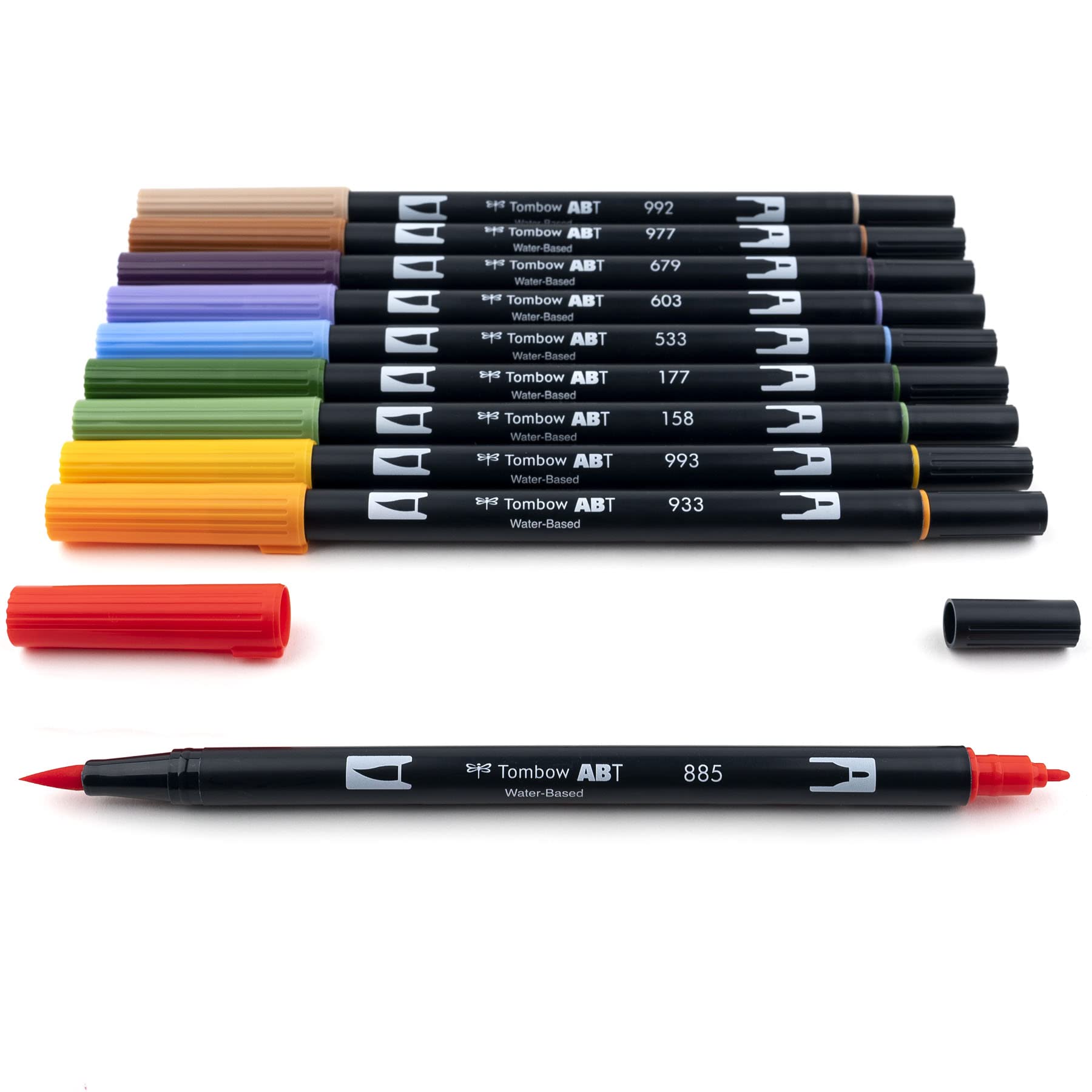 Rotuladores Artísticos Tombow Secundarios Doble Pincel Paquete de 10