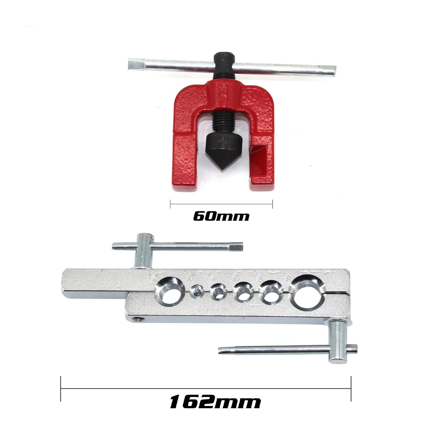 SDFNBRA - Kit de herramientas de ensanchamiento para línea de freno y herramienta de tubería de latón, 6 troqueles de 3/16"-5/8", para reparación de frenos Brakeline