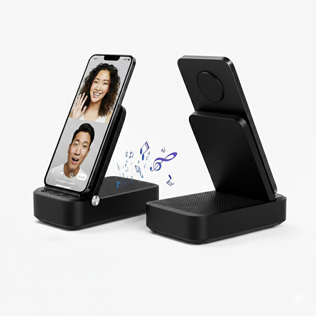 Soporte de Teléfono con Altavoz Bluetooth Inalámbrico HD para el Hogar con Base Antideslizante para Hombre