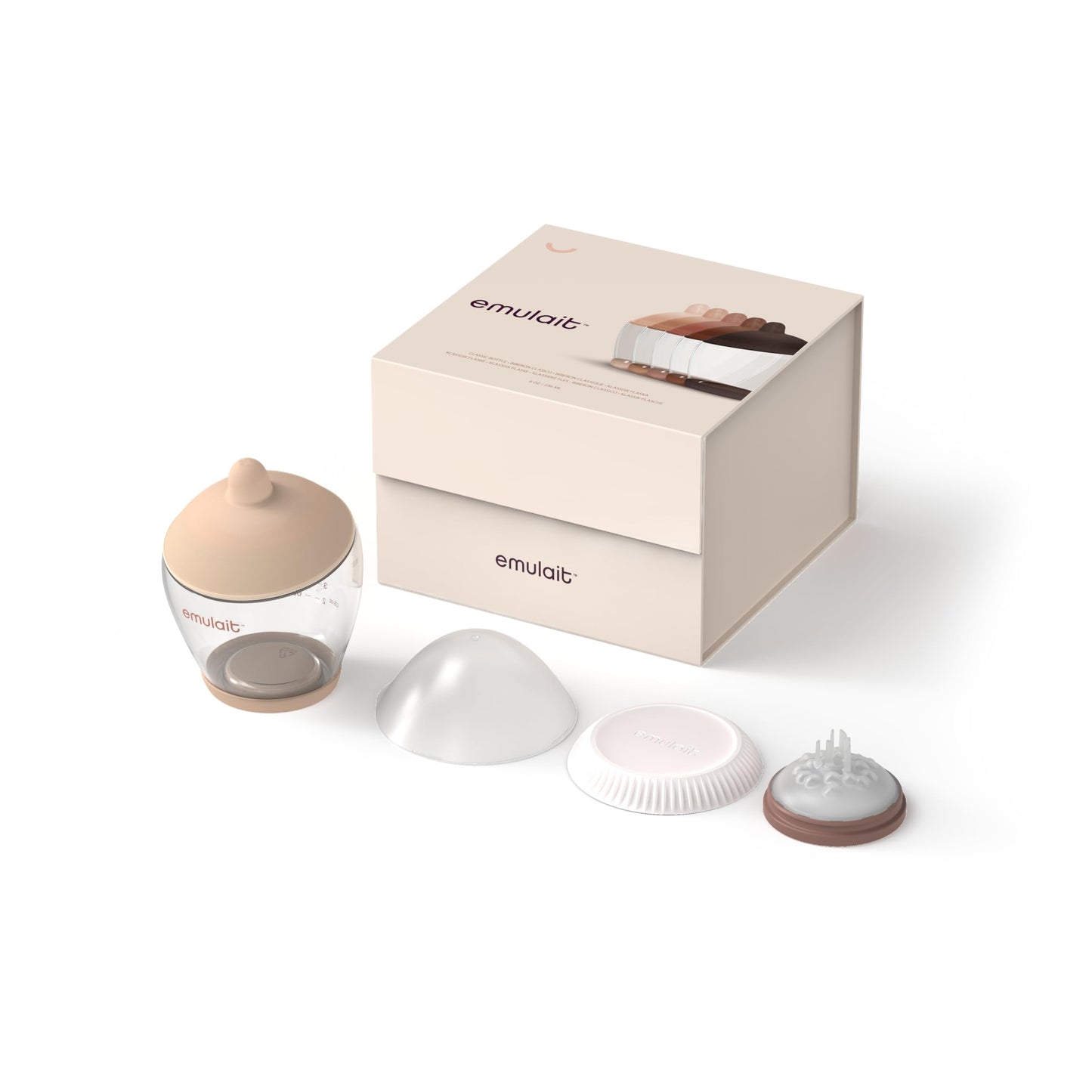 Emulait Biberón clásico - Regular - Forma 1 - Válvula de flujo adaptable