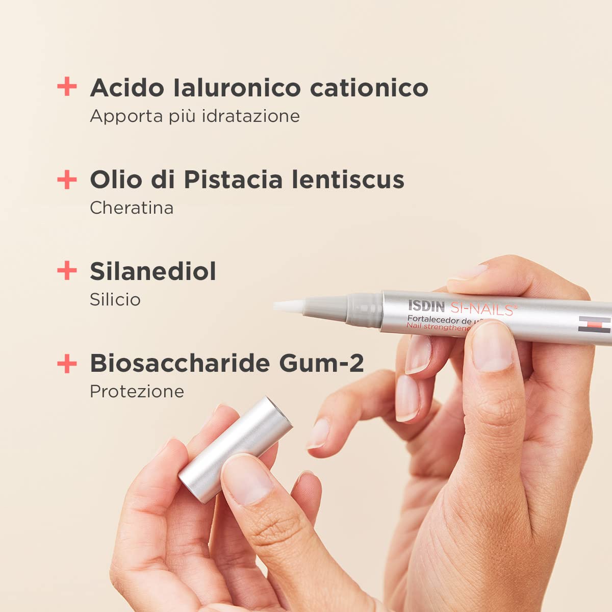 ISDIN SI-NAILS Fortalecedor con ácido hialurónico para uñas débiles y dañadas, hidrata también las cutículas, Acabado Invisible, 2.5 ml + Micellar Solution 4 en 1 Agua Micelar,400ml