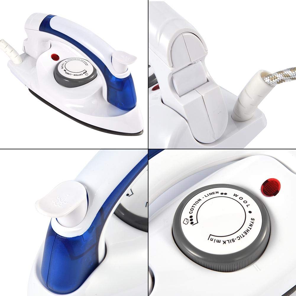 Hztyyier Mini Plancha de Vapor para Ropa, Plancha de Viaje de Vapor de Mano Plegable, Control de Temperatura, Calentamiento Rápido, Planchado en Seco Y Al Vapor(US Plug)
