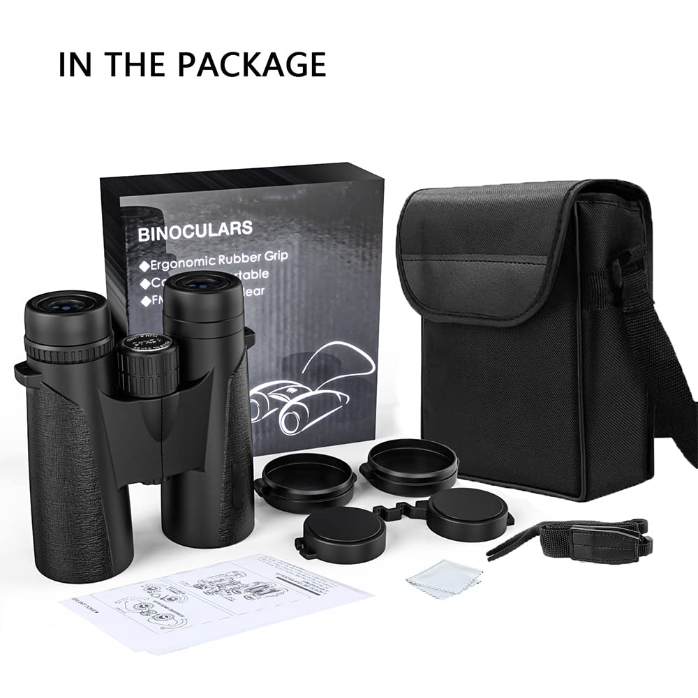 Funight Binoculares 12x42, Prismas BAK-4, Enfoque Manual, Resistentes al Agua, Perfectos para Senderismo y Observación de Estrellas