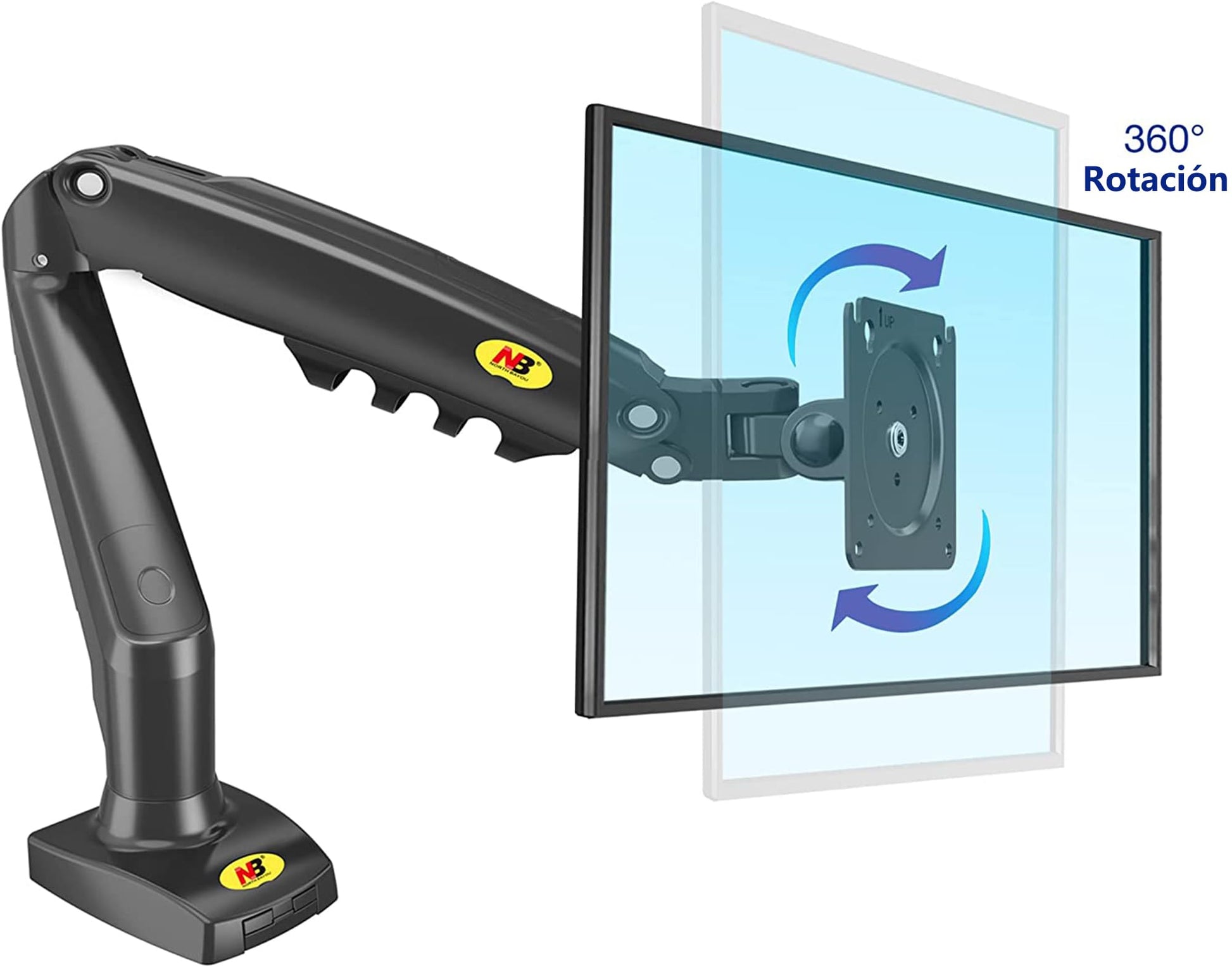 Soporte Hidráulico para Monitor NB F80 17 a 30 Pulgadas Ergonómico con Ajuste Vertical y Horizontal 9kg Máx VESA 100x100mm