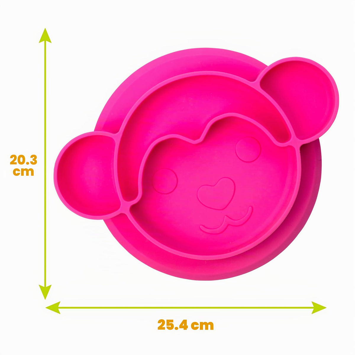 Platos divididos antideslizantes de silicona para niños pequeños, 3 diseños divertidos (león, overol, elefante), compartimentos grandes para un fácil entrenamiento de alimentos, irrompible para