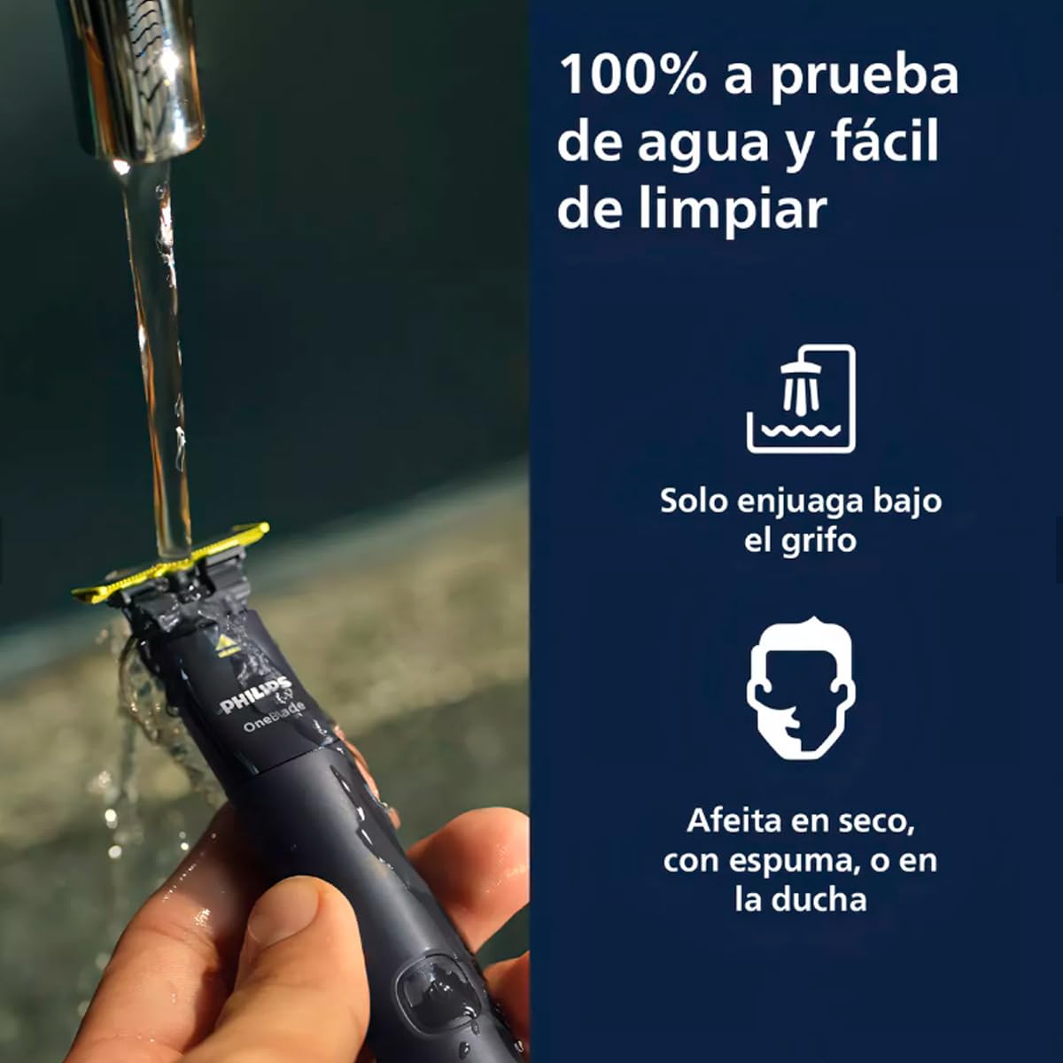 Philips Afeitadora Oneblade 2 Peines Recortadores Extraibles Y Cargador mod. Qp1424/10