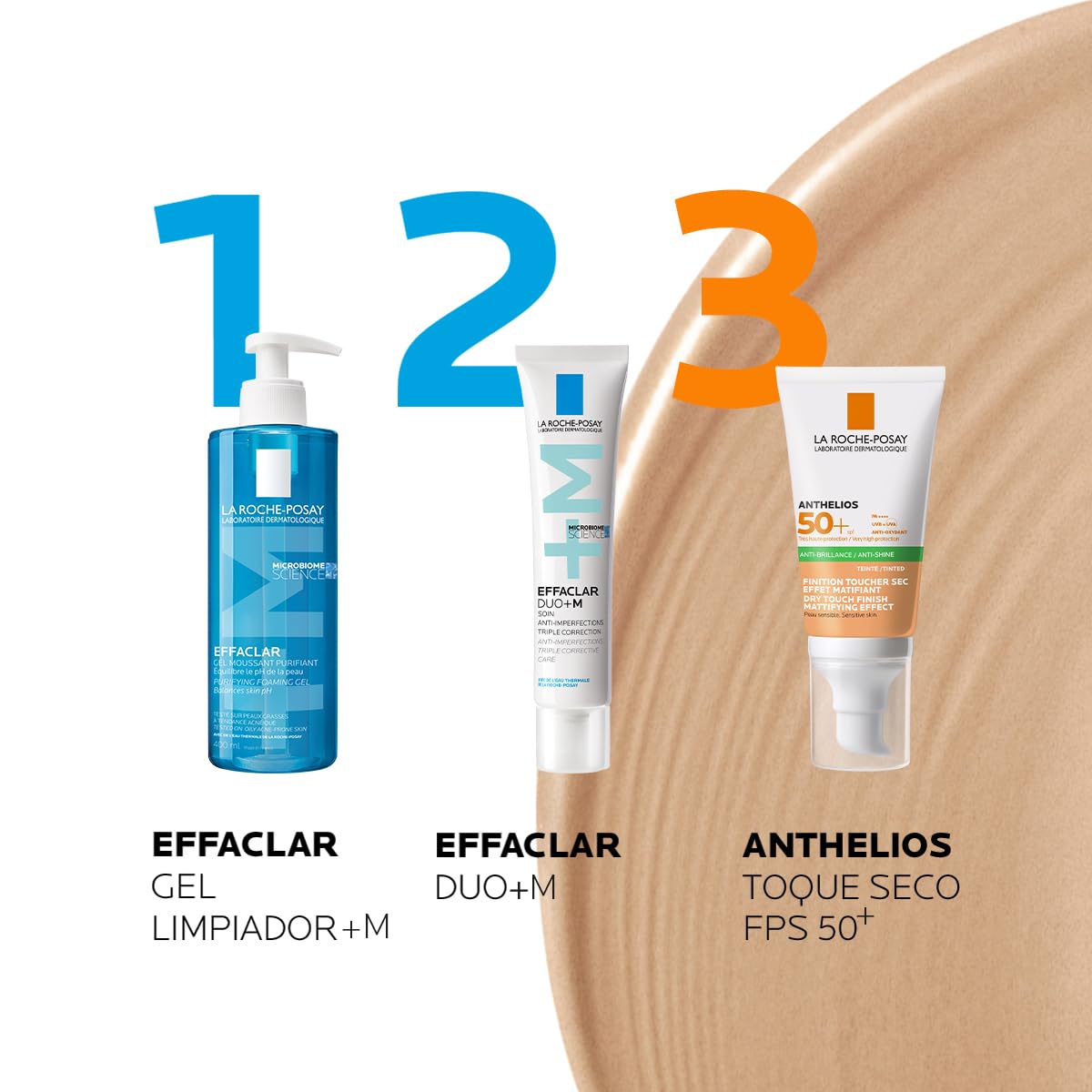 La Roche Posay Anthelios Toque Seco con Color FPS 50+ Protector Solar Facial para Piel Grasa, 214.2 ml