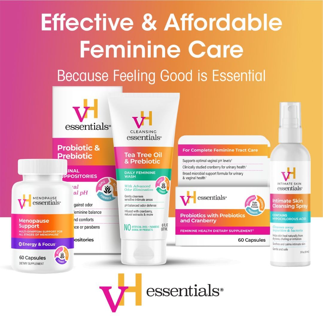 VH Essentials | Lavado Femenino Diario con Aceite de Árbol de Té y Prebiótico | 177 ml