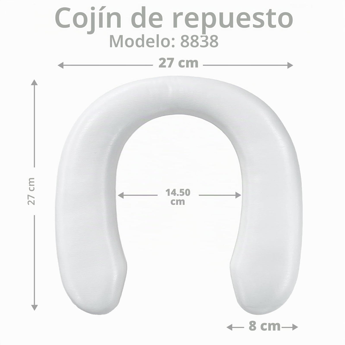 SKYROKU 8838 8839 - Cojín de repuesto para asiento de inodoro acolchado suave de 0.8 pulgadas de grosor, antifrío y cómodo