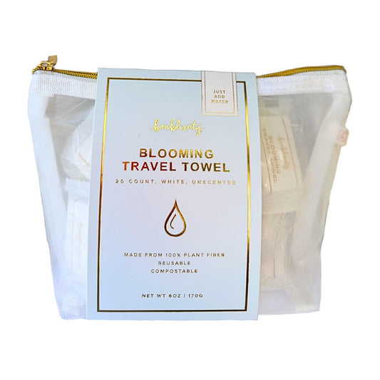 Bonblissity Toallas faciales comprimidas, 20 unidades - 30 x 24 cm. Toallitas comprimidas para viaje, reutilizables, portátiles, compactas, expandibles y activadas por agua. Mini artículos de viaje pa