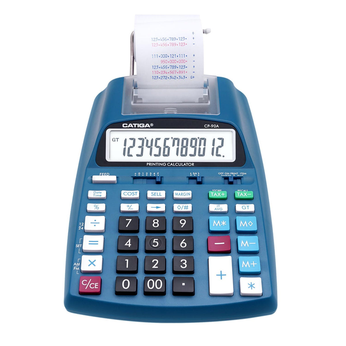 CATIGA Calculadora de impresión con cinta de impresión – Máquina de adición de 10 teclas con rollo de papel, calculadora eléctrica de computadora para contabilidad, negocios, finanzas, uso en casa