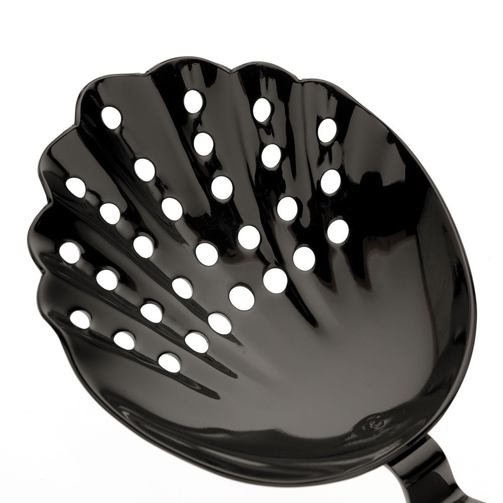 Barfly M37026, colador de espino de alta resistencia, acero inoxidable, Colador ondulado, Negro metálico, O/S, 1