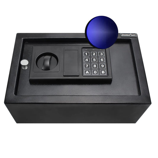 JUGREAT - Cajón de apertura superior con luz de inducción, seguridad digital electrónica, construcción de acero oculta con cerradura, para oficina en casa, hotel y negocios