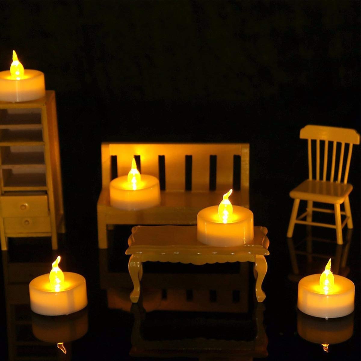 Velas LED Pilas Paquete 24 Sin Llamas Efecto Parpadeo Seguras para Hogar Festivales Decoración Bodas Fiestas