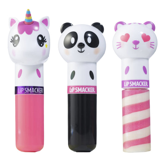 Lip Smacker Lippy Pals 3 Pack Lip Kit- Fox/Bunny/Llama Unicorn Magic/Cuddly Cream Puff/Sweet Kiwi Kitty
