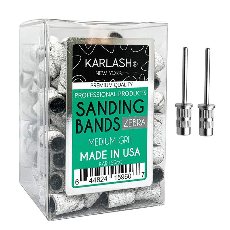 Bandas de Lijado para Uñas Professional Zebra Grit Medio + 2 Mandriles Gratis