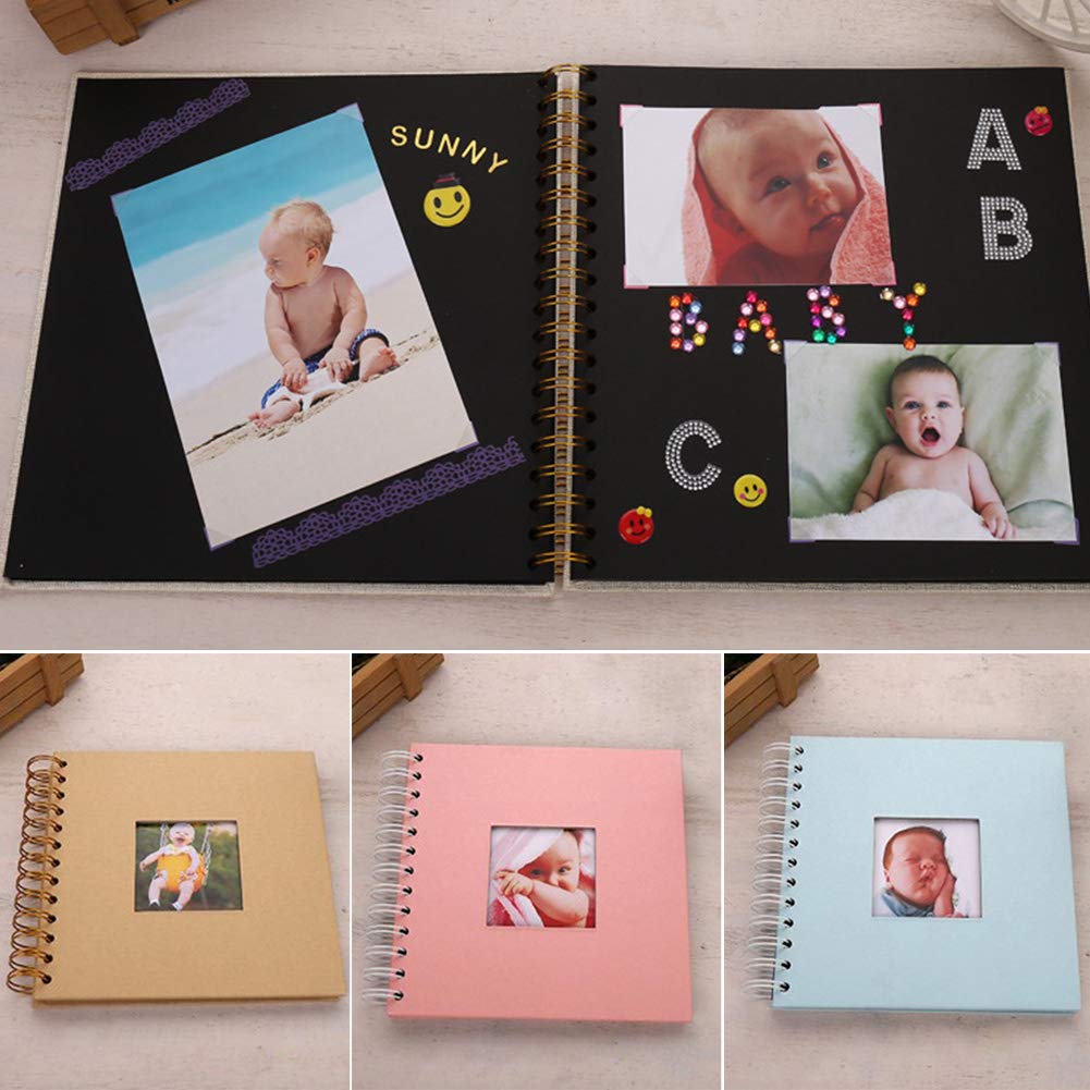 Álbum de Fotos para Niños con 20 Hojas Papel 6 Pulgadas para Manualidades y Bodas