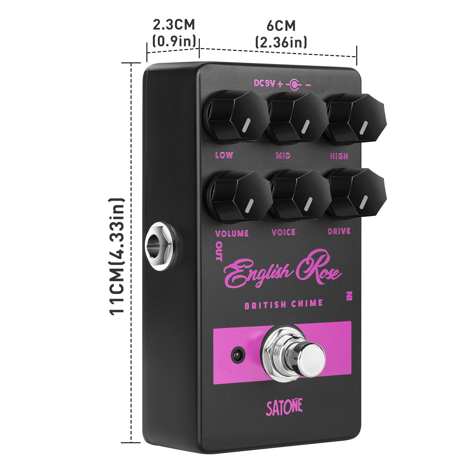 Pedal de Efecto de Guitarra Eléctrica SATONE S812 Rosa Overdrive de Campana Británica Classic British Chime
