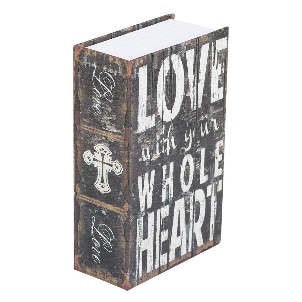 Caja de Seguridad - Caja de efectivo oculta bloqueo de contraseña, Caja fuerte portátil para guardar dinero, joyas, libros y pasaportes(LOVE)