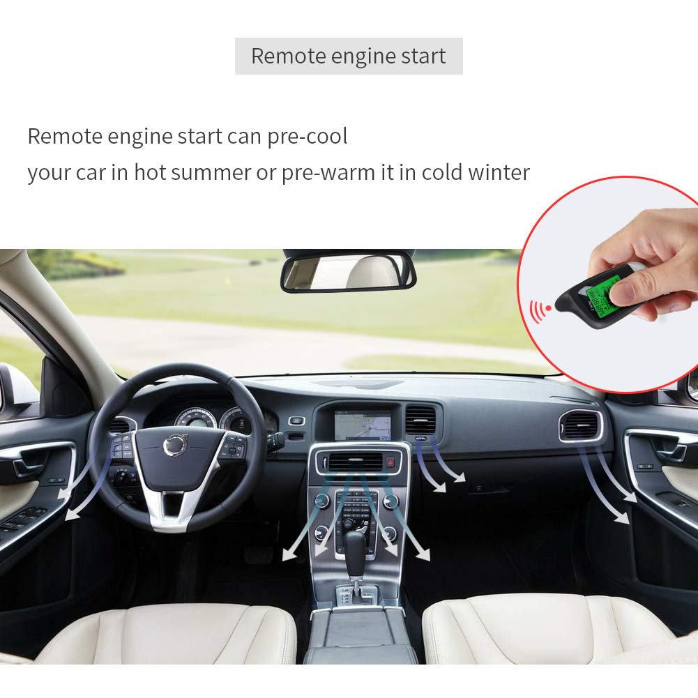 Sistema de Alarma EASYGUARD EC202 LCD Pager 2 Vías con Arranque Remoto y Sensor de Microondas para Coche