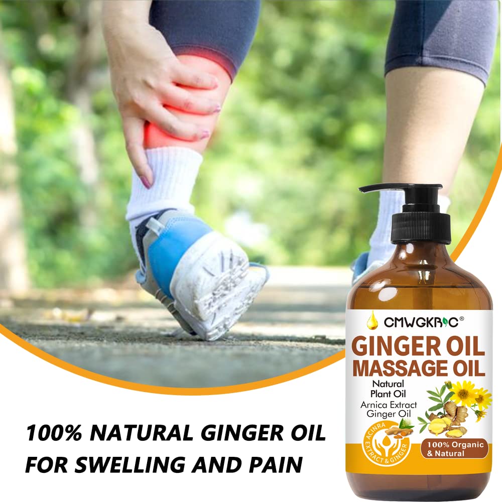 CMWGKBC Aceite de Masaje de Jengibre 2 Piezas – Con Arnica y Uva, 100% Natural, 250 ml c/u