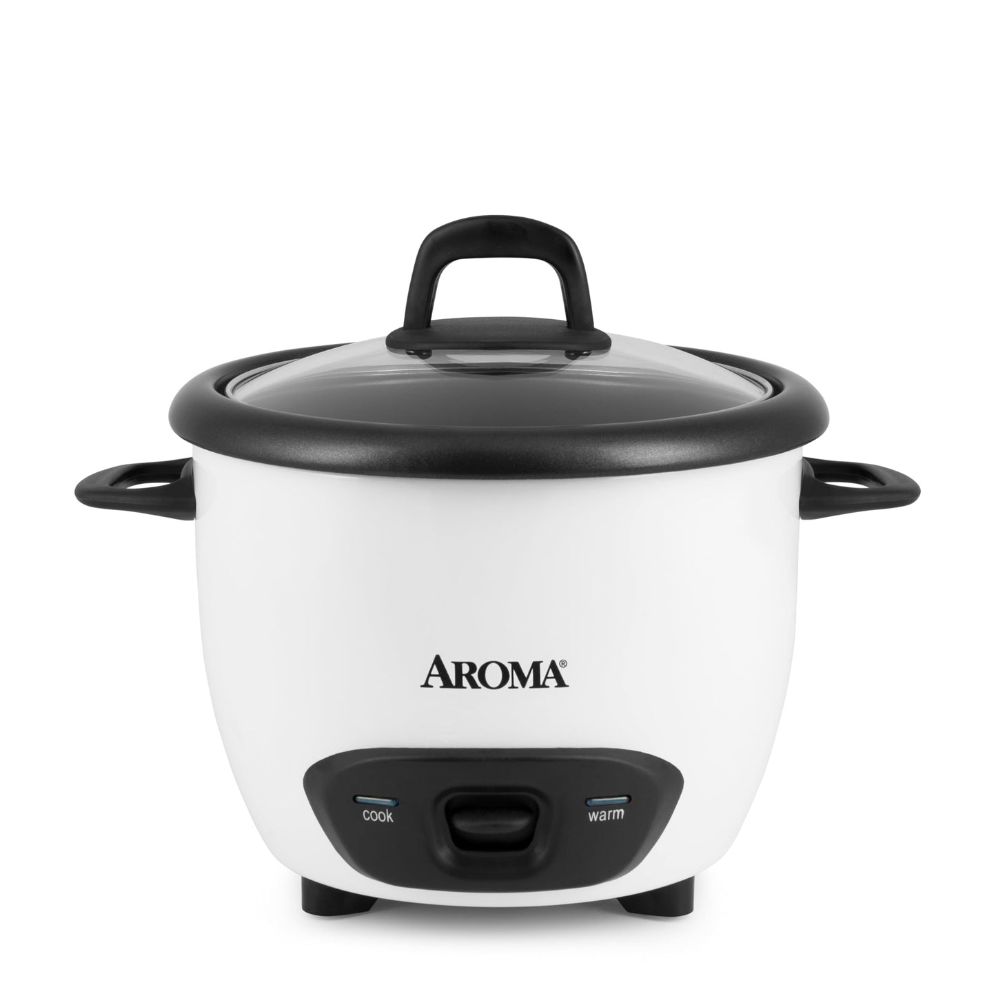Aroma Housewares Arrocera estilo olla de 6 tazas (cocinada) (3 tazas sin enfriar) (ARC-743G), color blanco