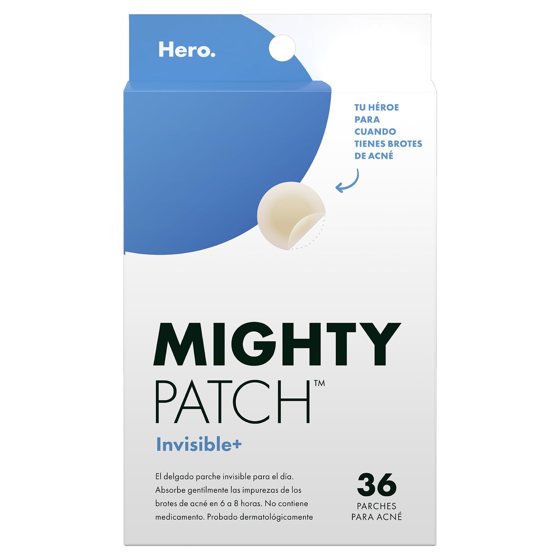 HERO MIGHTY PATCH Invisible + 36 Parches Hidrocoloide para Acné | Efecto Rápido