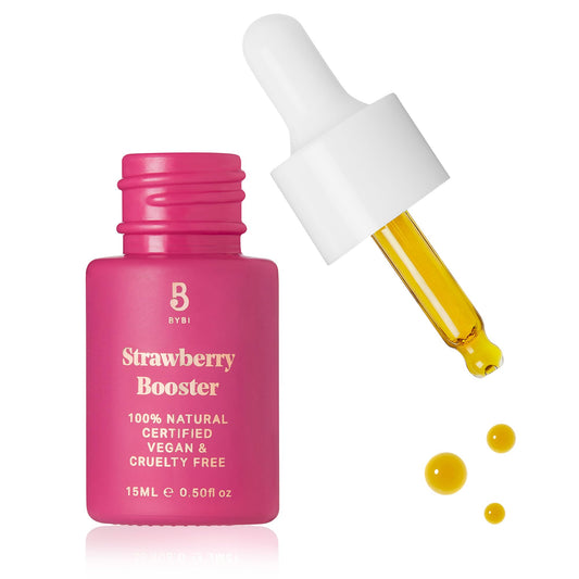 Suero facial potenciador de fresa Beauty Strawberry para pieles secas e irritadas Aceite facial hidratante vegano Repara e hidrata la piel dañada Aceite de semilla de fresa rico en antioxidantes 15 ml