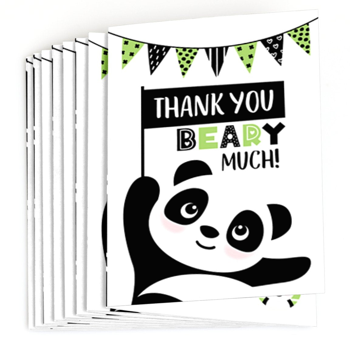 Big Dot of Happiness Party Like a Panda Bear - Tarjetas de agradecimiento para baby shower o fiesta de cumpleaños (8 unidades)