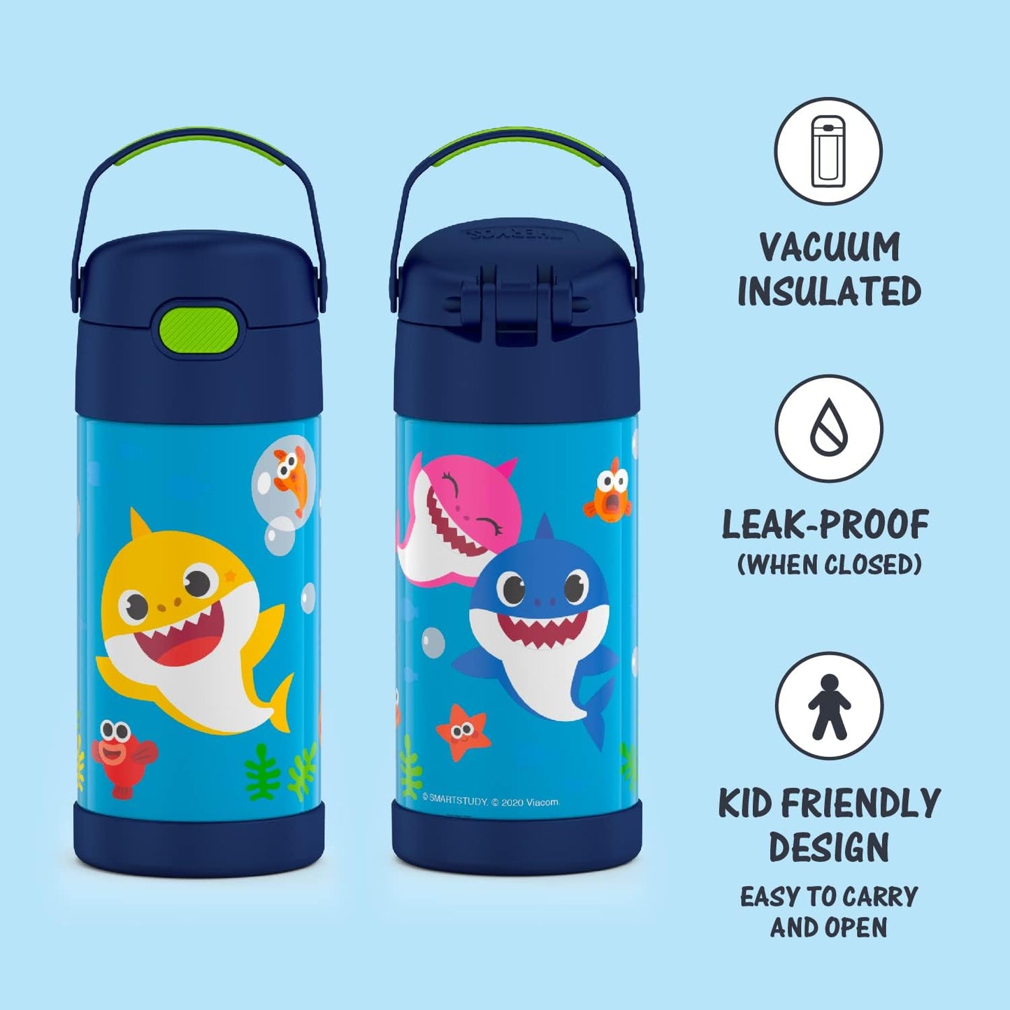 Botella Térmica Thermos Funtainer Acero Inoxidable Baby Shark para Niños