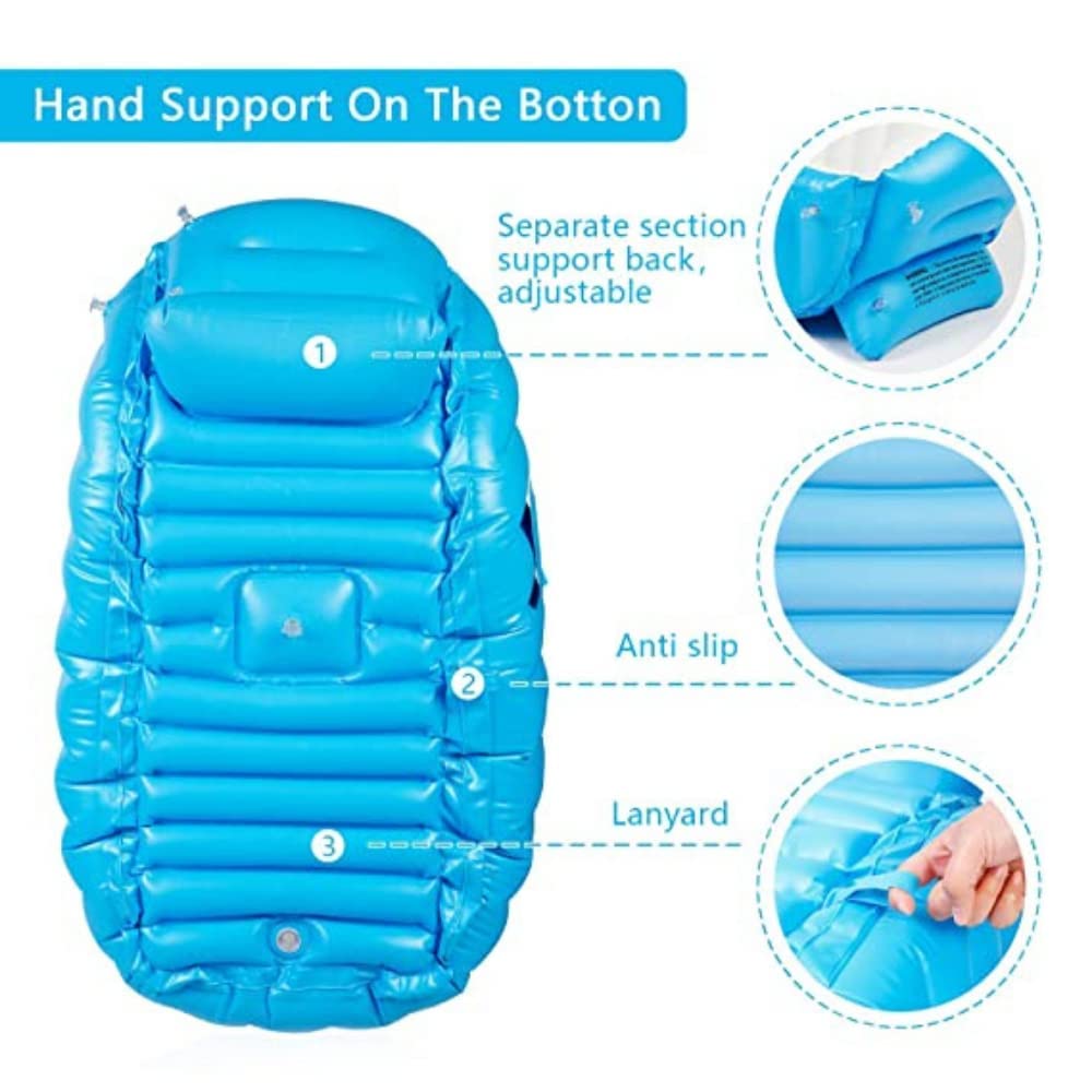 Bañera Inflable de Viaje Antideslizante para Bebé Mini Piscina Azul