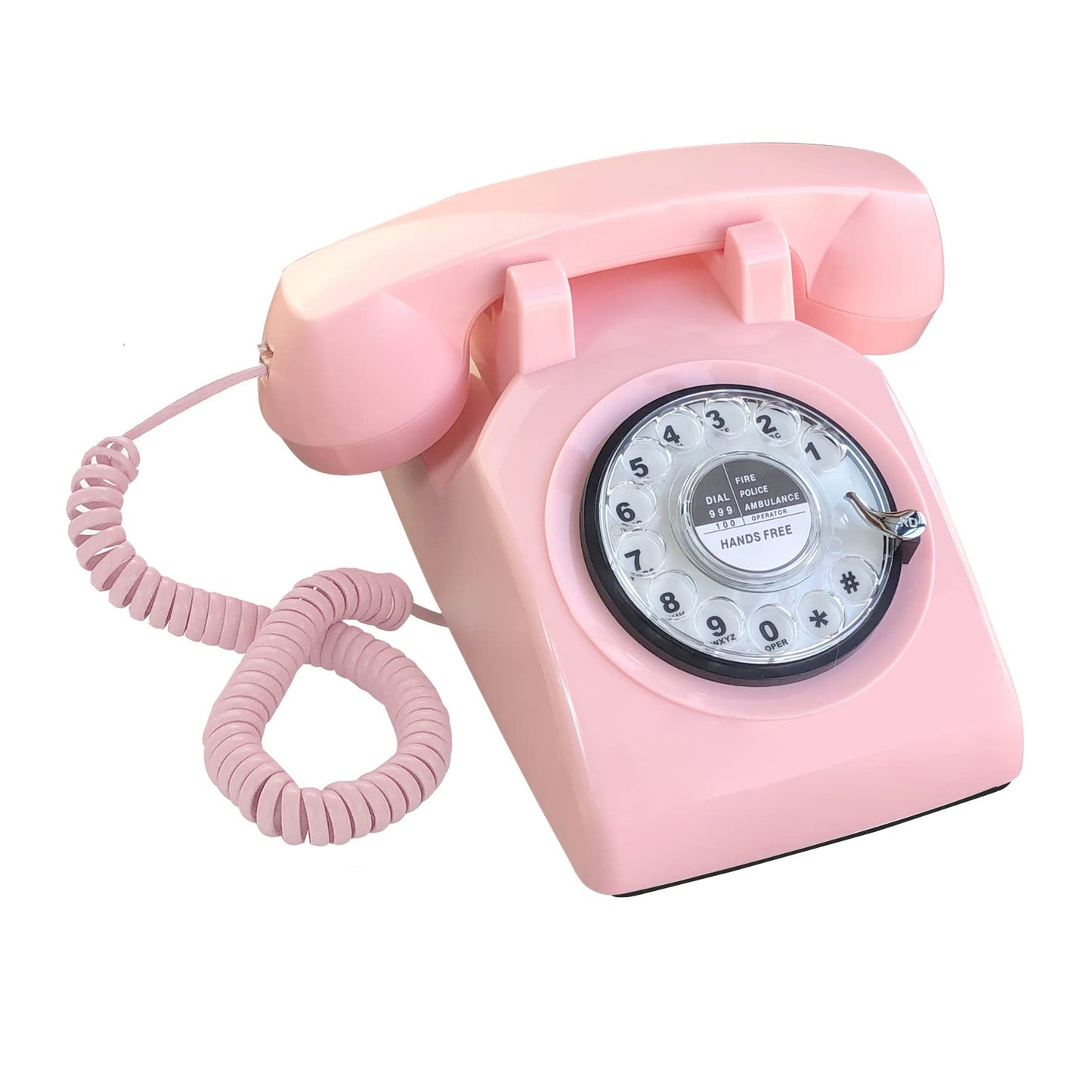TelPal - Teléfono retro de una línea con cable de computadora, esfera giratoria clásica, estilo clásico, manos libres, teléfono fijo para el hogar, la oficina/hotel, teléfonos antiguos para personas