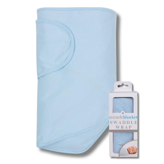 Miracle Blanket Swaddle Mantas Envolventes Portátiles para Dormir para Bebés para Niños o Niñas Recién Nacidos, de 0 a 3 Meses, Azul