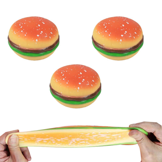 AHYCS - Juguetes para hamburguesas, juguetes para apretar hamburguesas, juguetes para hamburguesas estirables para aliviar el estrés, juguete divertido y novedoso, juguete de simulación para