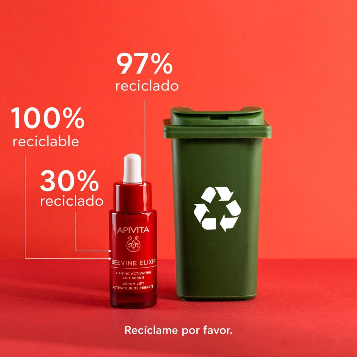 Apivita Beevine Elixir Sérum Reafirmante Activador Lifting 30ml - Suero Antiarrugas con Propóleo y Polifenoles de Vid, Colágeno Vegetal, Niacinamida - Efecto Tensor Instantáneo, Firmeza, Luminosidad