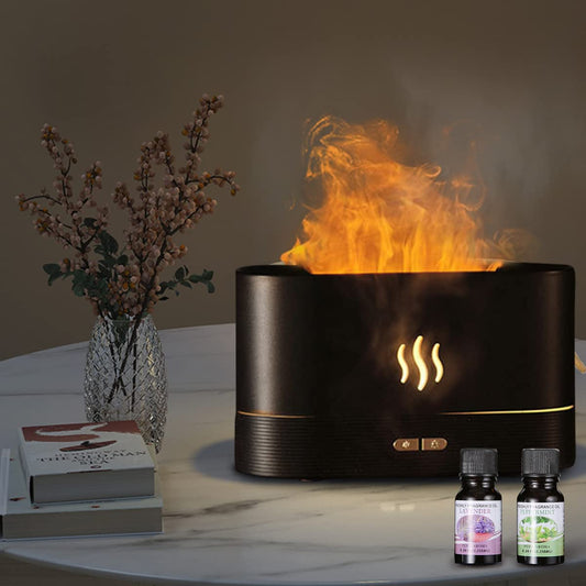 Humidificador VIDA4U En Forma de Llama con Difusor de Aceites y Luz Nocturna