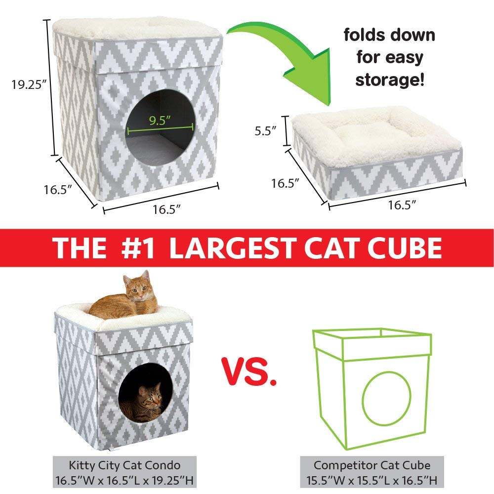 Kitty City Cama Grande para Gatos, Cubo apilable para Gatos, casa para Gatos o condominio para Gatos