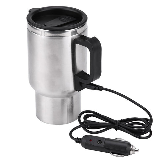 Hervidor de Agua Eléctrico 12V 450ml - Taza de Calefacción de Viaje de Acero Inoxidable para Café y Té - Portátil para Coche