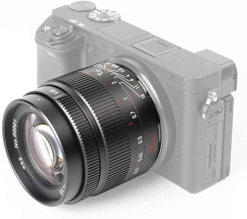 Lente Gran Apertura 35mm f0.95 7artisans APS-C negro para cámaras sin Espejo Fuji