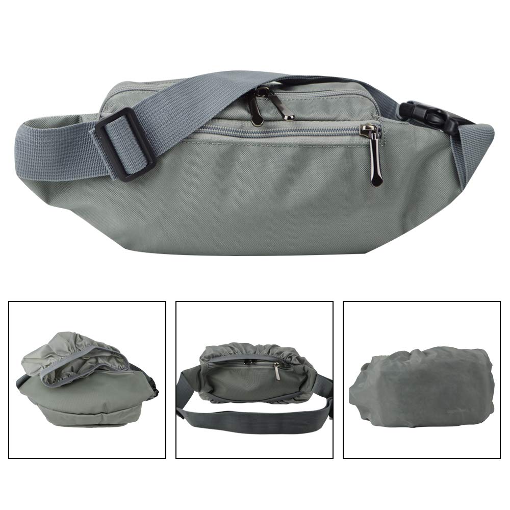 Riñonera Oxpecker Gris Impermeable con Correa Ajustable para Hombres y Mujeres