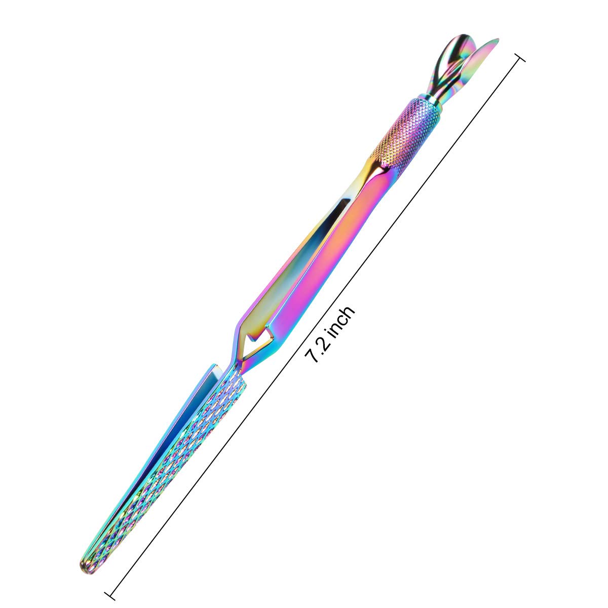 2 herramientas de arte de unas coloridas de acero inoxidable para pellizcar cuticulas - Pinzas multifuncion para moldear unas postizas herramienta de manicura
