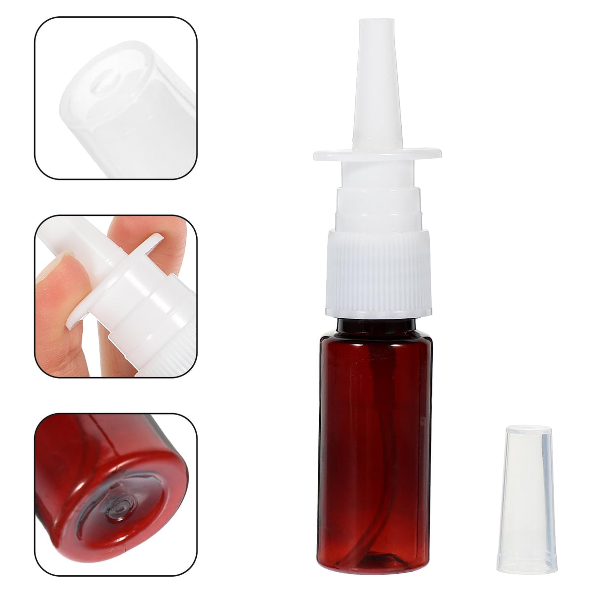 Artibest - 10 botellas vacías nasales de cristal ámbar, pulverizadores de niebla finos, recipientes recargables para aceites esenciales, aromaterapia, perfume de 15 ml