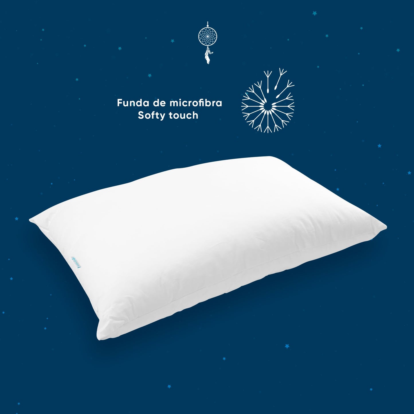 Almohadas Sognare Blanco Relleno Semi Firme de Microfibras de Gel Tecnología Softy Touch 2 Pack Tamaño Estándar