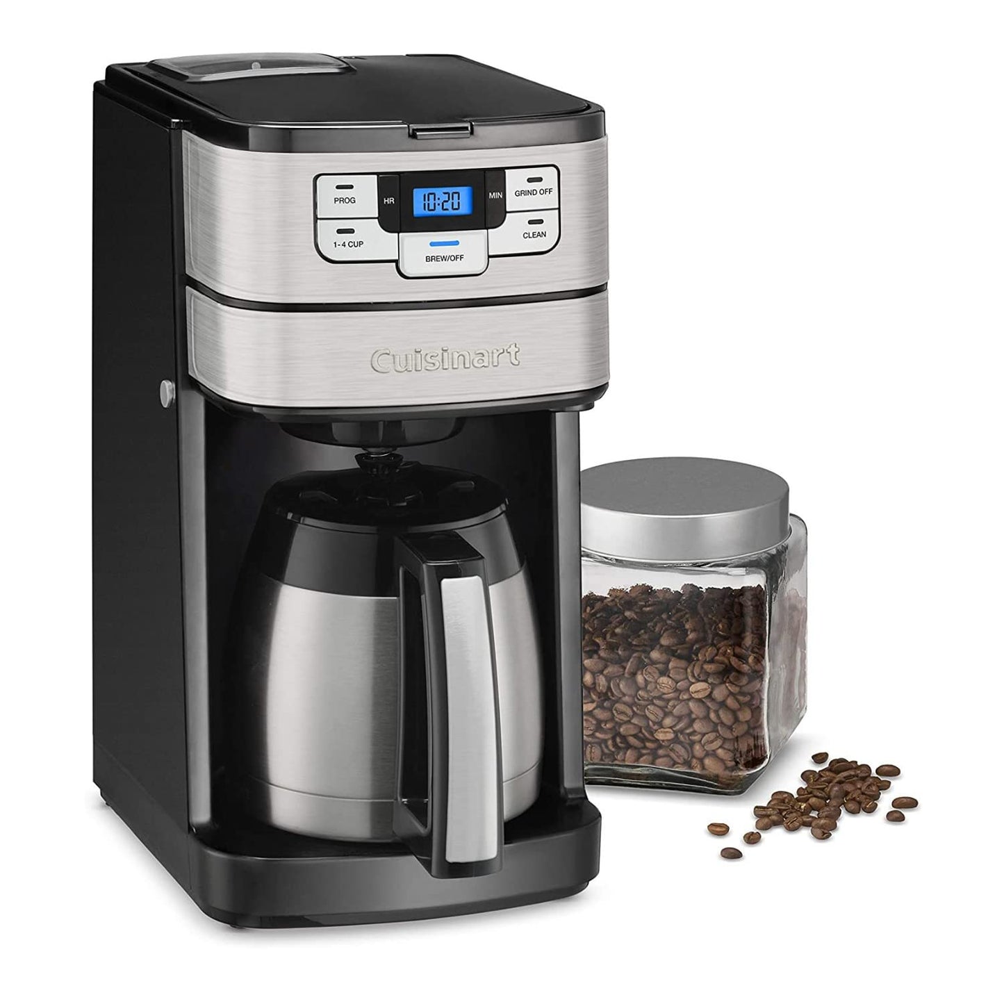 Cuisinart DGB-450NAS - Cafetera de 10 tazas con amoladora, molienda y preparación automática, color negro y plateado
