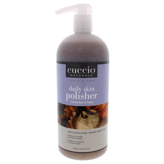 Cuccio Naturale Daily Skin Body Polisher - Soothes And Softens - Gentle Exfoliation Process - Lifts Dead Cells From Surface - Smooth And Radiant Results - Vanilla Bean And Sugar - 946 ML Scrub