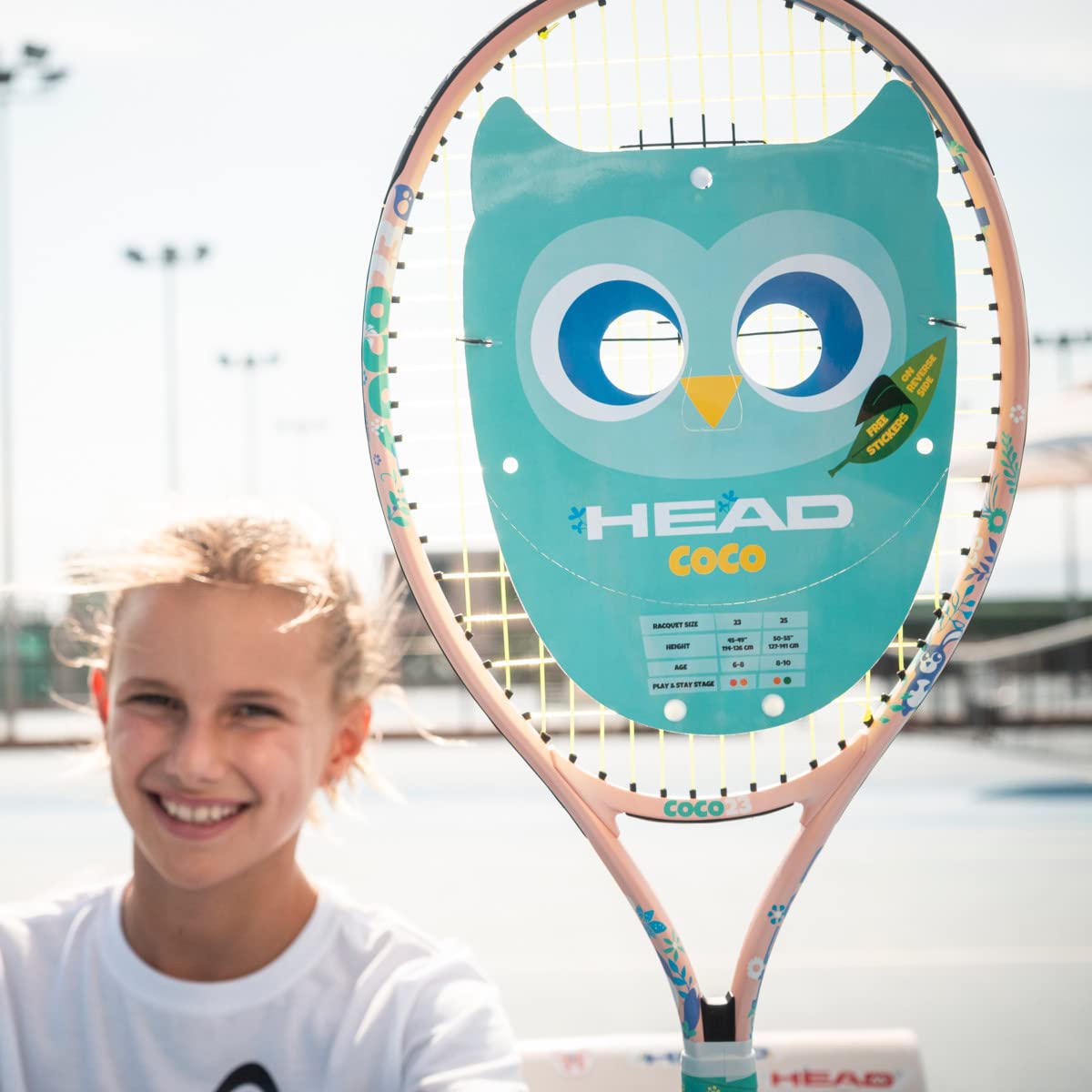 Head Coco - Raqueta de Tenis Junior de 21 Pulgadas preencordada, Coral