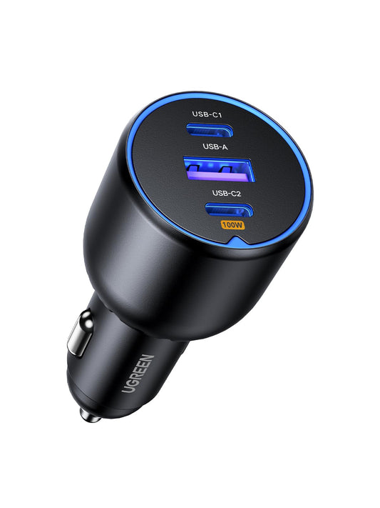 UGREEN 130W Cargador de Coche USB C Carga Rápida, Adaptador para Auto Tipo C para Encendedor de Cigarrillos Compatible con iPhone 16 15 14 13, Galaxy S25 S24 S23 Ultra, Xiaomi, MacBook, iPad Pro Air