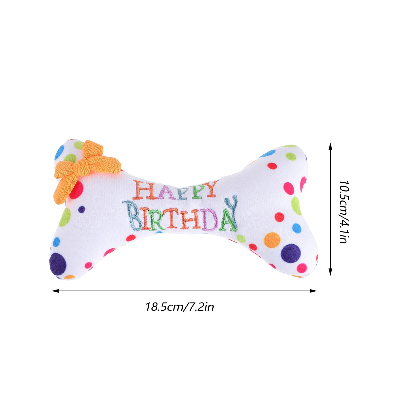 Housoutil - Juguetes de peluche para perros grandes, juguete de peluche con hueso de perro, juguete de feliz cumpleaños, juguete de perro con diseño de hueso masticable, juguetes de perro con temática