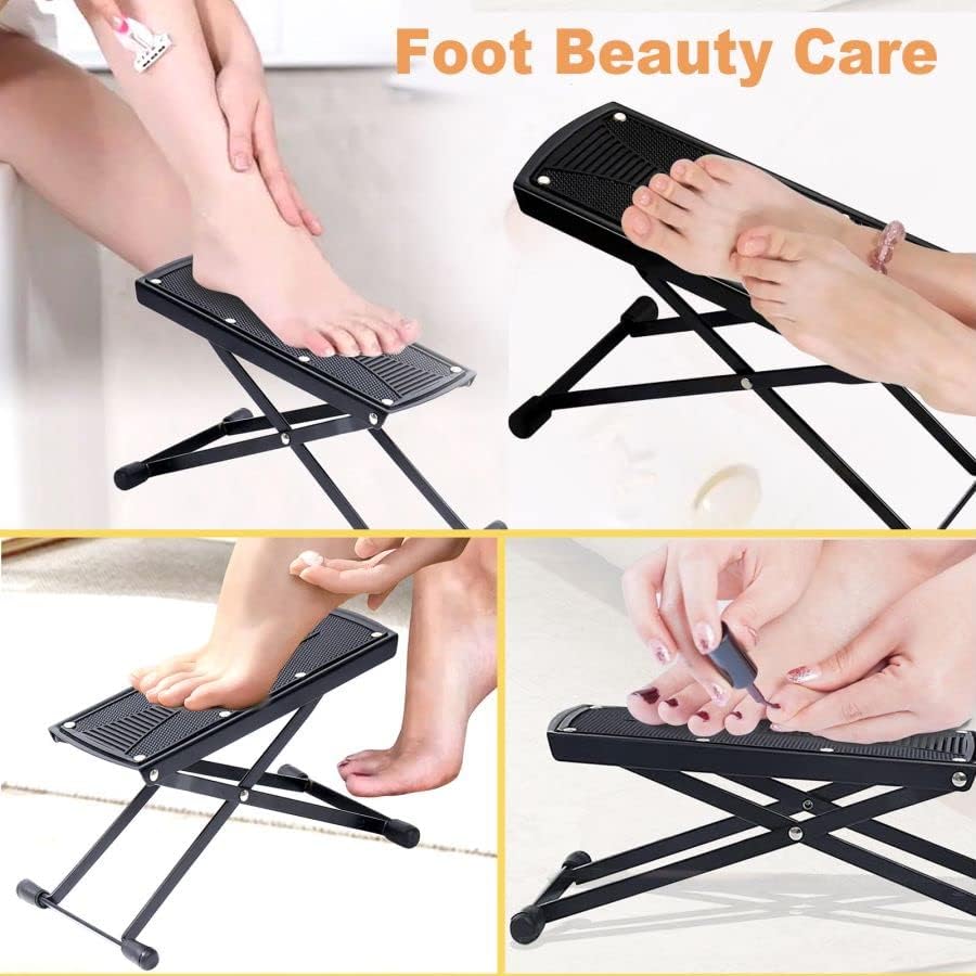 Reposapiés Ajustable ZtohPyo Blanco Plegable en 6 Alturas para Pedicuras en el Hogar