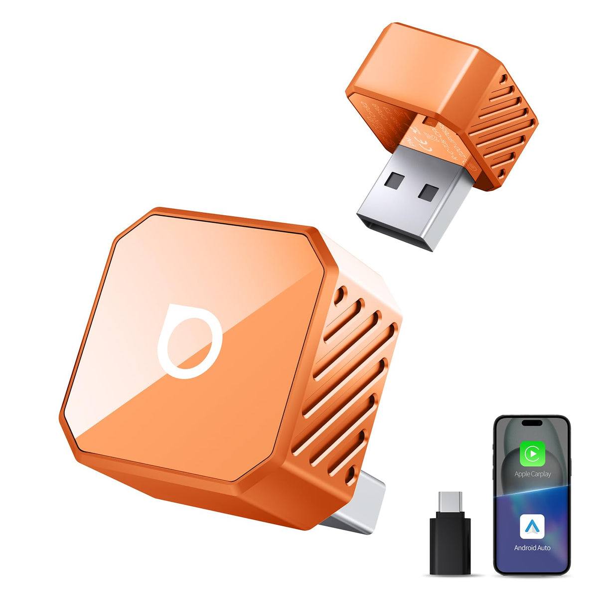 Adaptador Inalámbrico 2-en-1 OTTOCAST 2025 Mini 3.0 para CarPlay y Android Auto